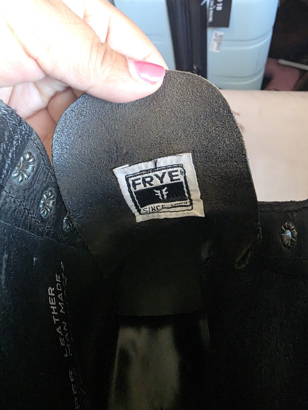 Frye Men's Black Leather Lace-Up Work Boots - Picture 10 of 11